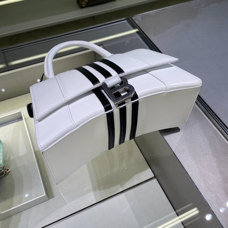 ⏰限時特賣價🌺Balenciaga x adidas 593546 小款 Hourglass S 小牛皮沙漏包  白色-7