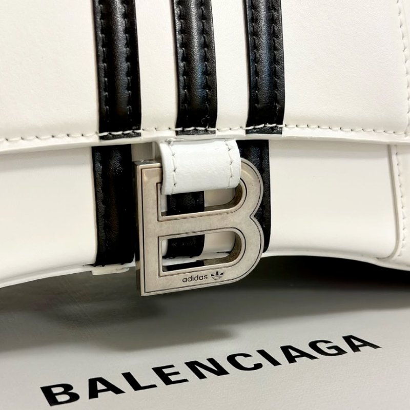 ⏰限時特賣價🌺Balenciaga x adidas 593546 小款 Hourglass S 小牛皮沙漏包  白色-9