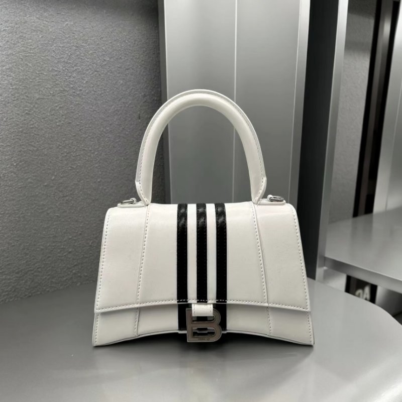 ⏰限時特賣價🌺Balenciaga x adidas 593546 小款 Hourglass S 小牛皮沙漏包  白色-12
