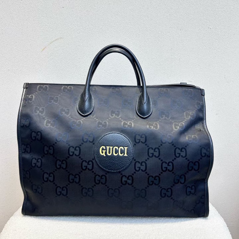 GUCCI  Off The Grid 老花Logo皮革徽標大容量 尼龍托特包購物袋斜背手提包 43*18.5*34 98新配件塵袋-1