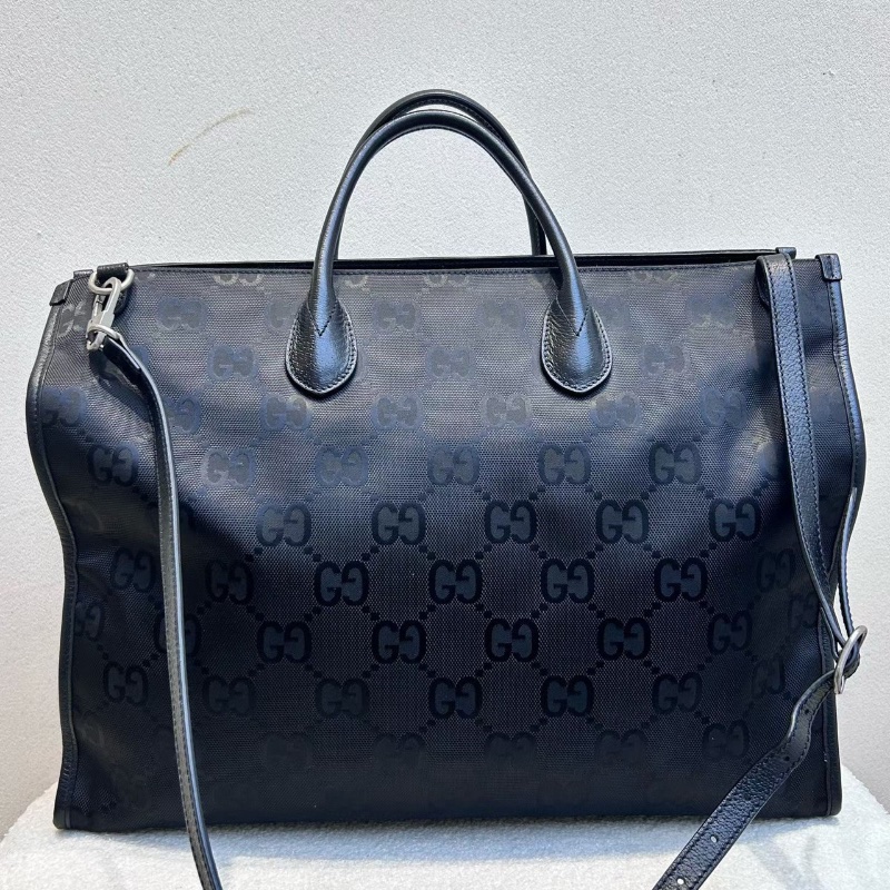 GUCCI  Off The Grid 老花Logo皮革徽標大容量 尼龍托特包購物袋斜背手提包 43*18.5*34 98新配件塵袋-6