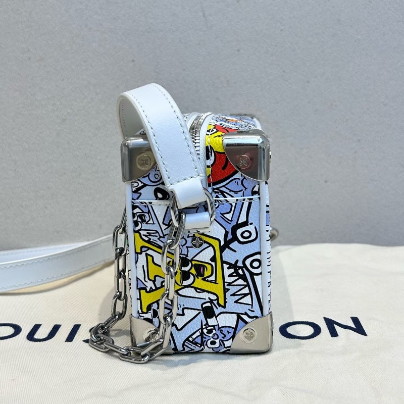 LV SOFT TRUNK Mini 1155 列 塗層帆布牛皮飾邊 方盒子包 18.5cm*8*13 全新配件塵袋-3
