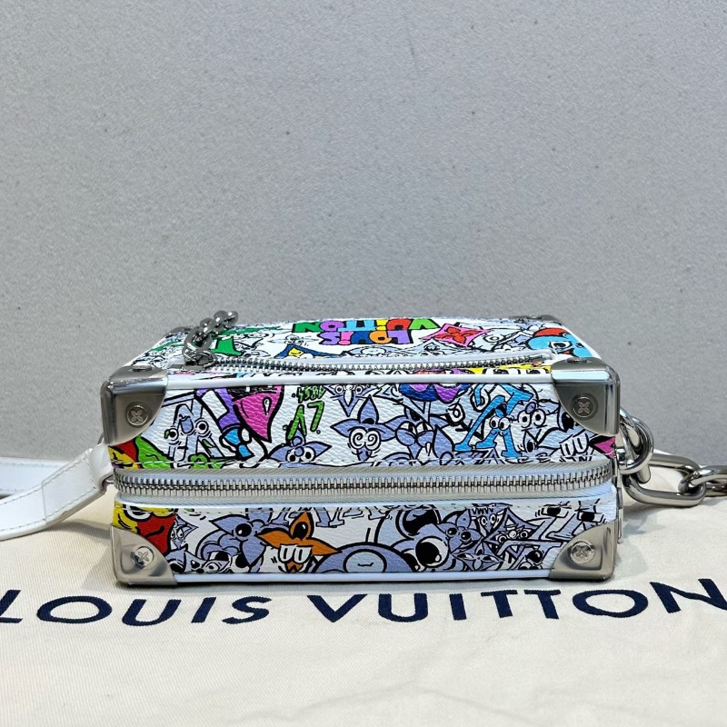 LV SOFT TRUNK Mini 1155 列 塗層帆布牛皮飾邊 方盒子包 18.5cm*8*13 全新配件塵袋-4