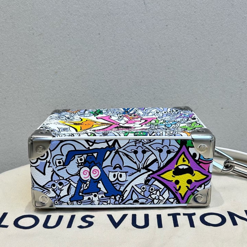 LV SOFT TRUNK Mini 1155 列 塗層帆布牛皮飾邊 方盒子包 18.5cm*8*13 全新配件塵袋-5