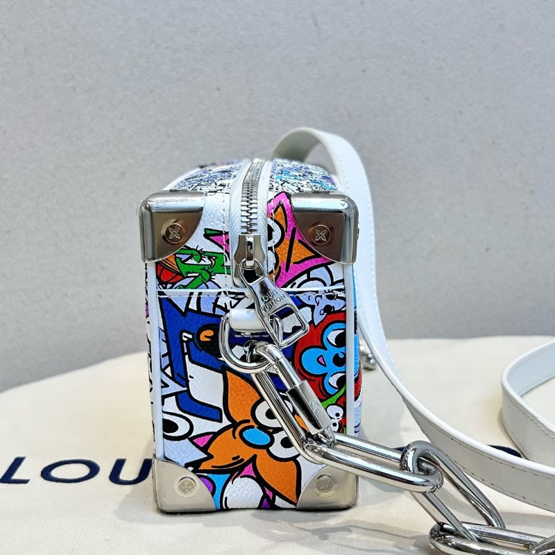 LV SOFT TRUNK Mini 1155 列 塗層帆布牛皮飾邊 方盒子包 18.5cm*8*13 全新配件塵袋-6
