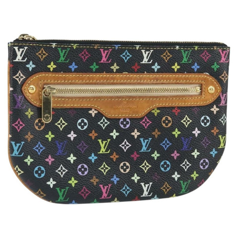 路易威登 Monogram Multicolor Pochette GM 手拿包 黑色 M60027 LV Auth 171588