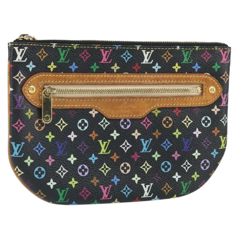 【日本直送】路易威登 Monogram Multicolor Pochette GM 手拿包 黑色 M60027 LV Auth 171588-0