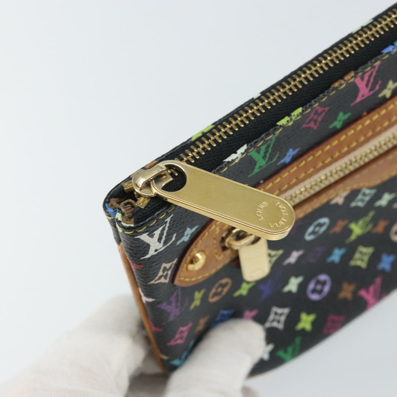 【日本直送】路易威登 Monogram Multicolor Pochette GM 手拿包 黑色 M60027 LV Auth 171588-7