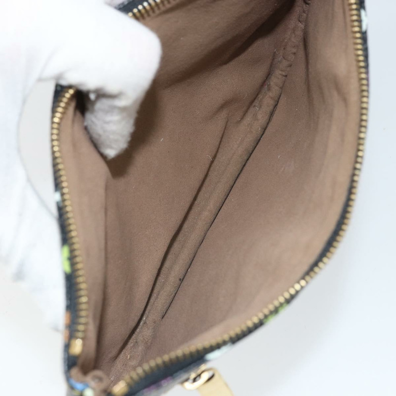 【日本直送】路易威登 Monogram Multicolor Pochette GM 手拿包 黑色 M60027 LV Auth 171588-9