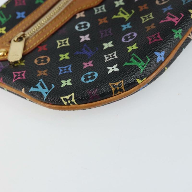 【日本直送】路易威登 Monogram Multicolor Pochette GM 手拿包 黑色 M60027 LV Auth 171588-13