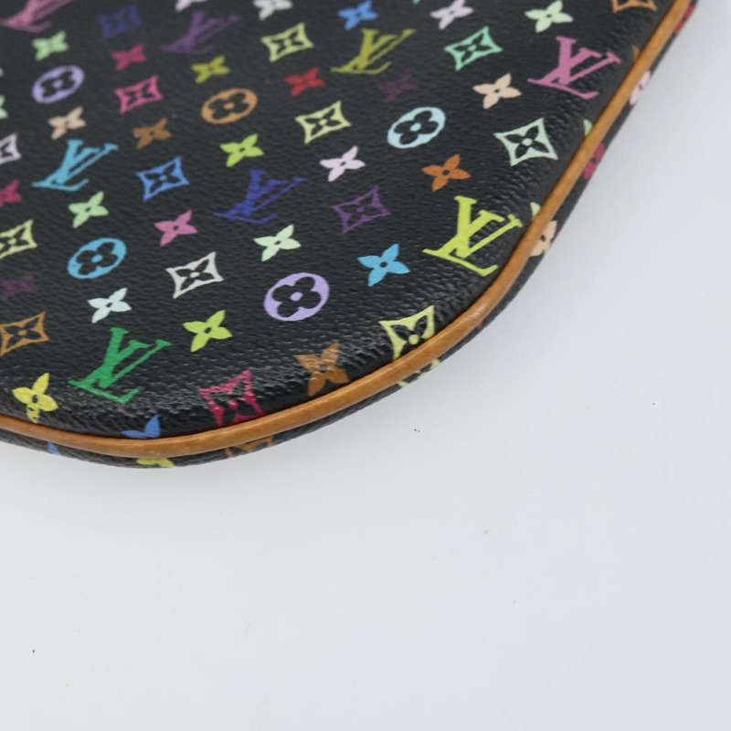 【日本直送】路易威登 Monogram Multicolor Pochette GM 手拿包 黑色 M60027 LV Auth 171588-14