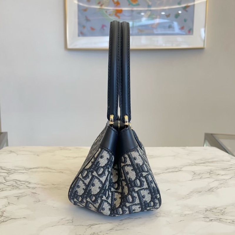 DIOR Key 金扣 Oblique老花刺繡光面牛皮革腋下包肩背包手提包 22*12*12.5 全新配件塵袋盒子-5