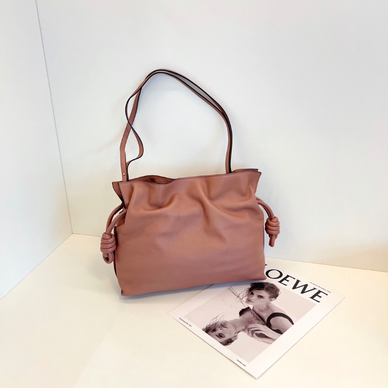 Loewe Flamenco抽繩福袋包 中號豆沙色29*20*10 98新配件塵袋-0