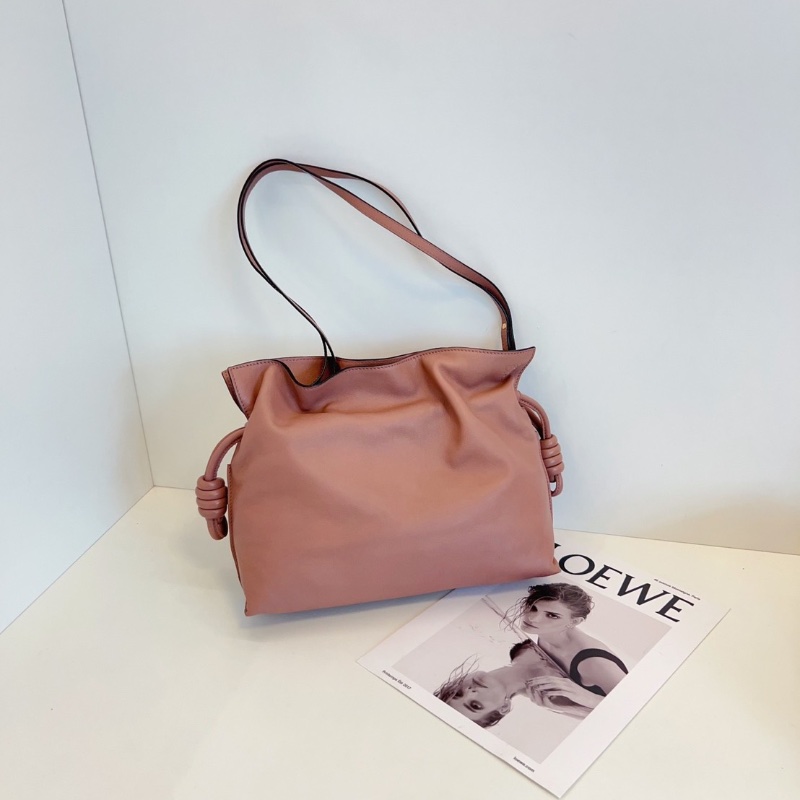 Loewe Flamenco抽繩福袋包 中號豆沙色29*20*10  98新配件塵袋-3