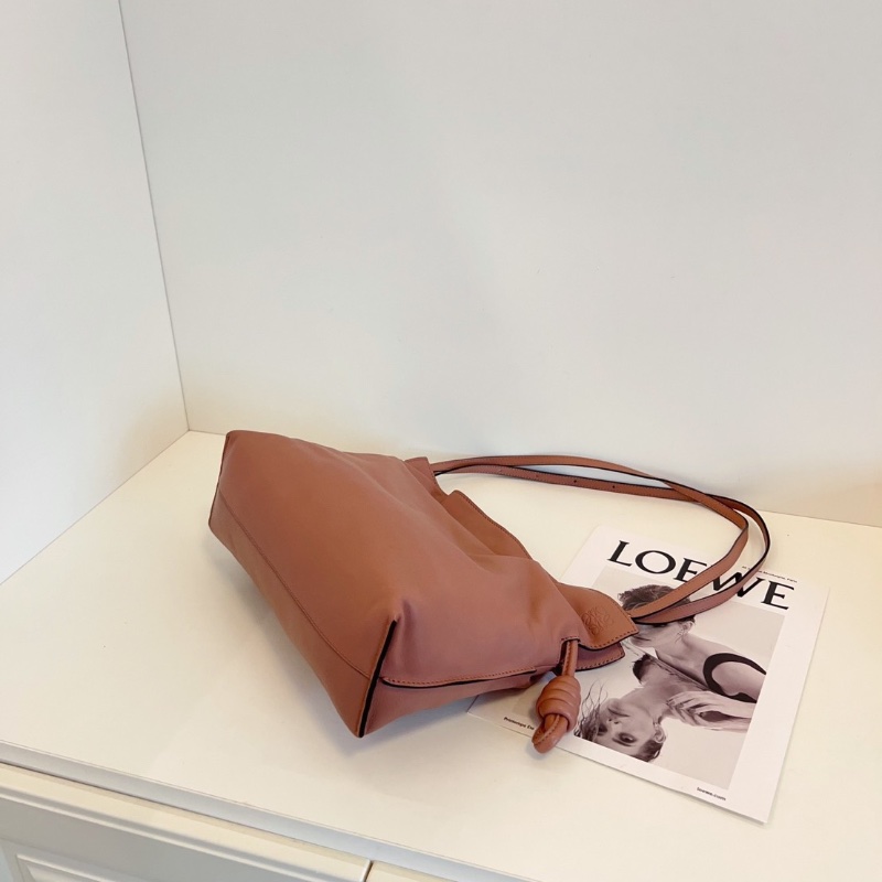 Loewe Flamenco抽繩福袋包 中號豆沙色29*20*10  98新配件塵袋-7
