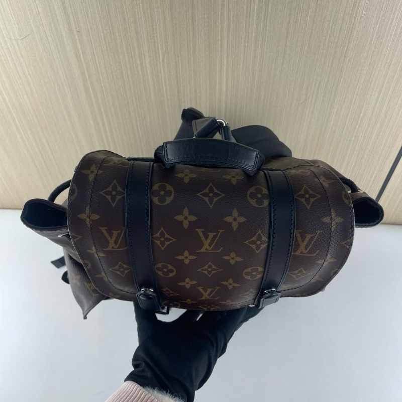 LV Christopher 老花 後背包登山包 小號 芯片款34*44*12 98新配件塵袋-5