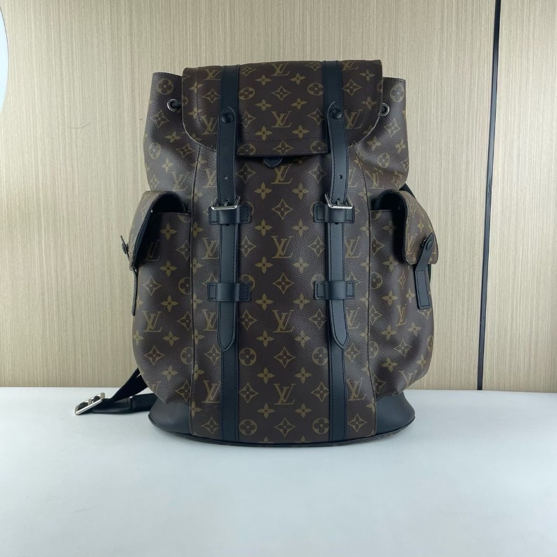 LV Christopher 老花 後背包登山包 小號 芯片款34*44*12 98新配件塵袋-8