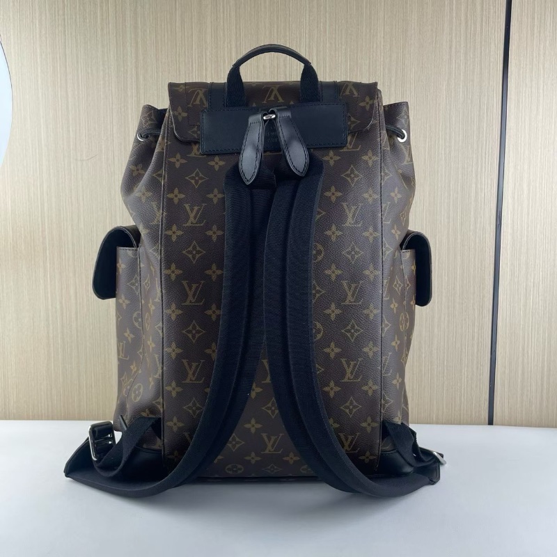 LV Christopher 老花 後背包登山包 小號 芯片款34*44*12 98新配件塵袋-9