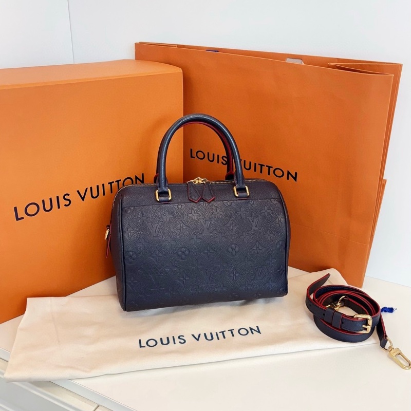 LV 全皮 午夜藍 Speedy25 25*18*15  98新配件塵袋盒子-8