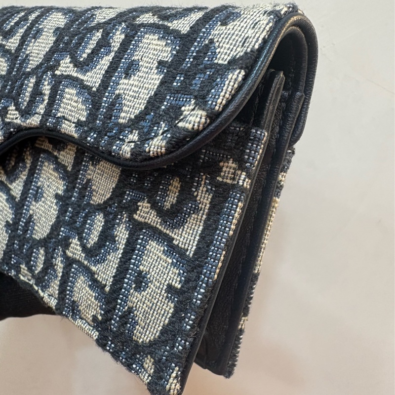 Christian Dior 藍OBLIQUE SADDLE卡包-2