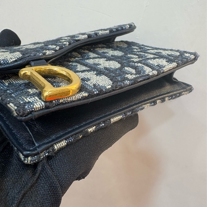 Christian Dior 藍OBLIQUE SADDLE卡包-3
