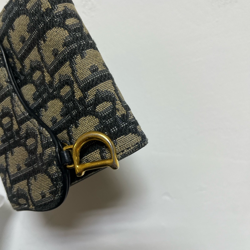 正品 Dior 緹花布經典短夾-10