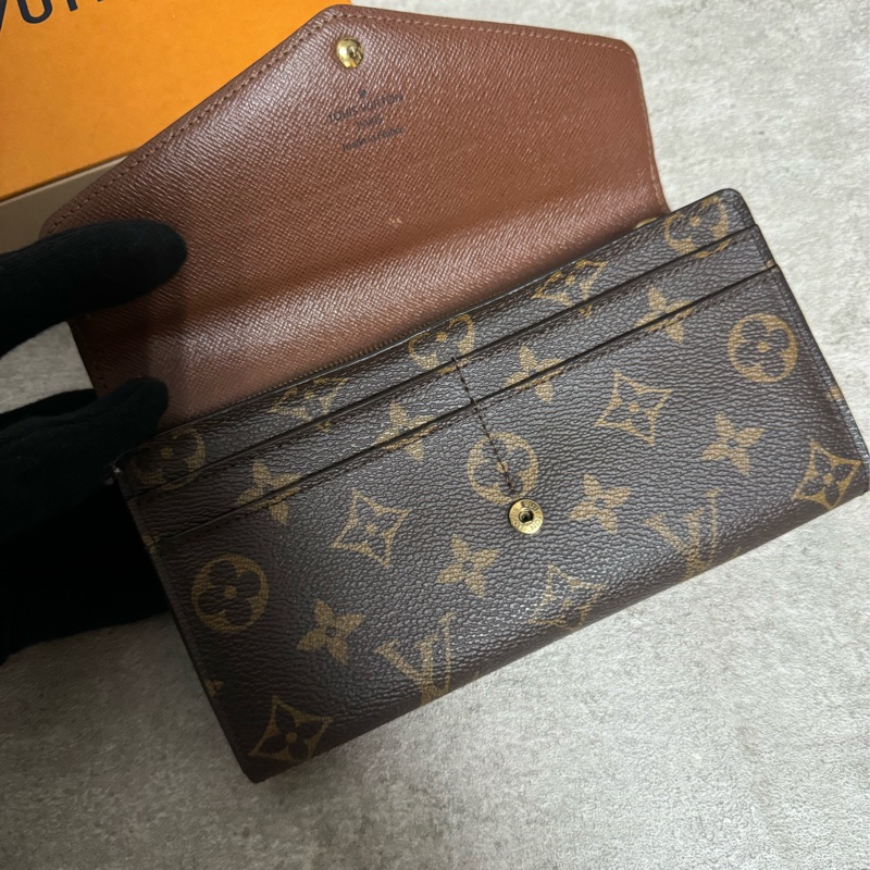 正品Lv M60531經典Sarah老花長夾-6