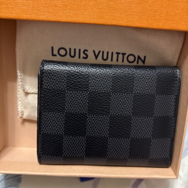 LV 格紋 卡夾 零錢包 男女適用 正常使用痕跡 外觀完整 內裡破皮-1