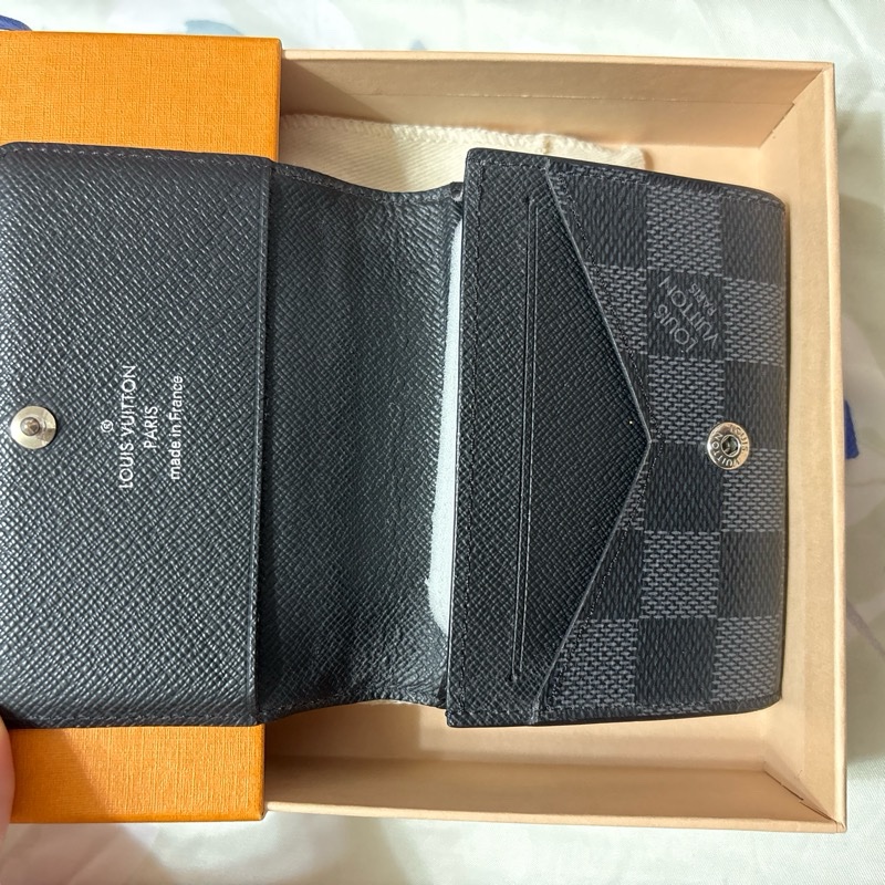 LV 格紋 卡夾 零錢包 男女適用 正常使用痕跡 外觀完整 內裡破皮-2