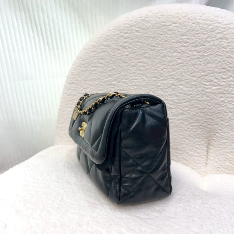 新款25K香奈兒FLAPBAG Chanel 黑金羊皮豆腐斜背包AS5737-5