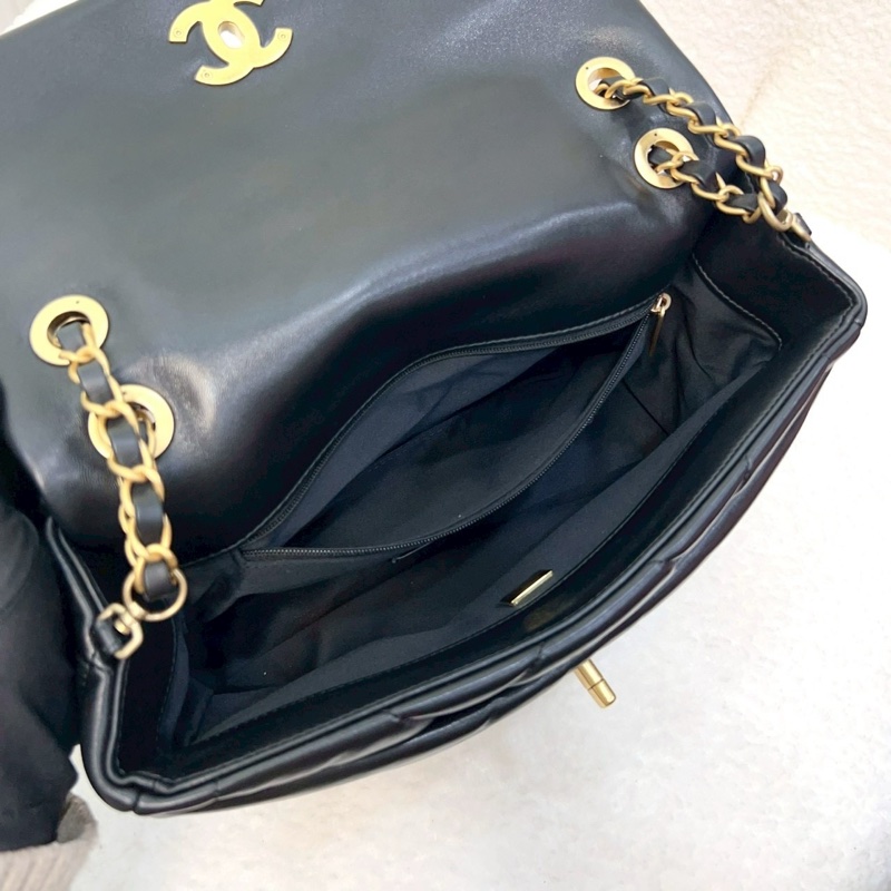 新款25K香奈兒FLAPBAG Chanel 黑金羊皮豆腐斜背包AS5737-9