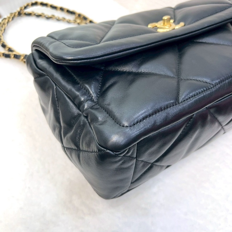 新款25K香奈兒FLAPBAG Chanel 黑金羊皮豆腐斜背包AS5737-10