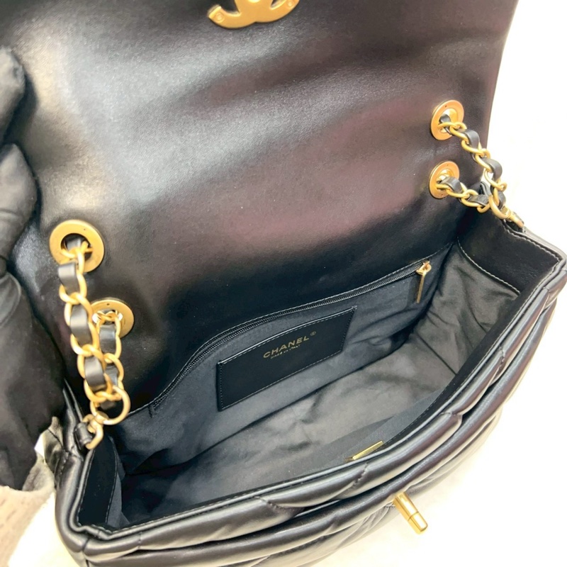 新款25K香奈兒FLAPBAG Chanel 黑金羊皮豆腐斜背包AS5737-14