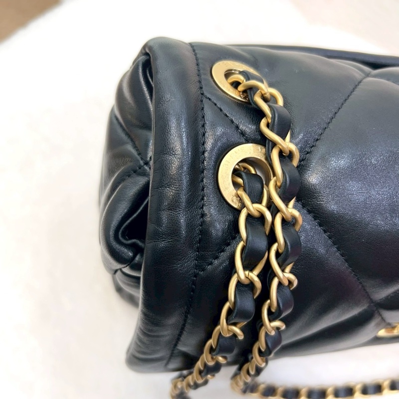 新款25K香奈兒FLAPBAG Chanel 黑金羊皮豆腐斜背包AS5737-18