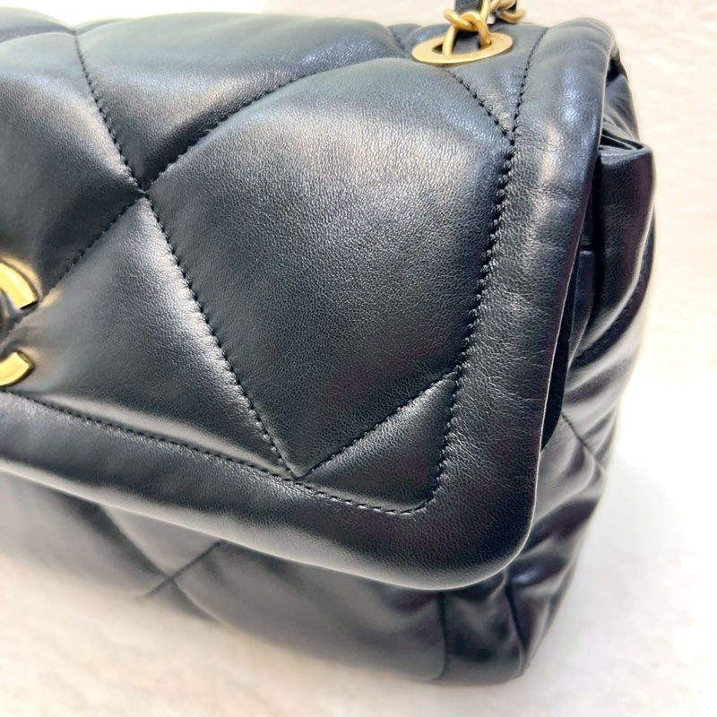 新款25K香奈兒FLAPBAG Chanel 黑金羊皮豆腐斜背包AS5737-25