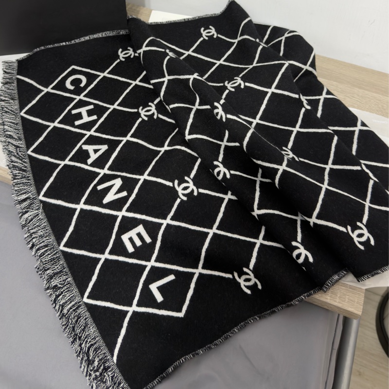 Chanel 26p 爆款經典菱格圍巾🧣 全新全配 黑色-11