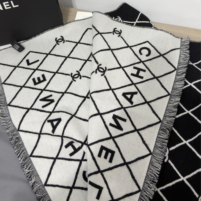 Chanel 26p 爆款經典菱格圍巾🧣 全新全配 黑色-15