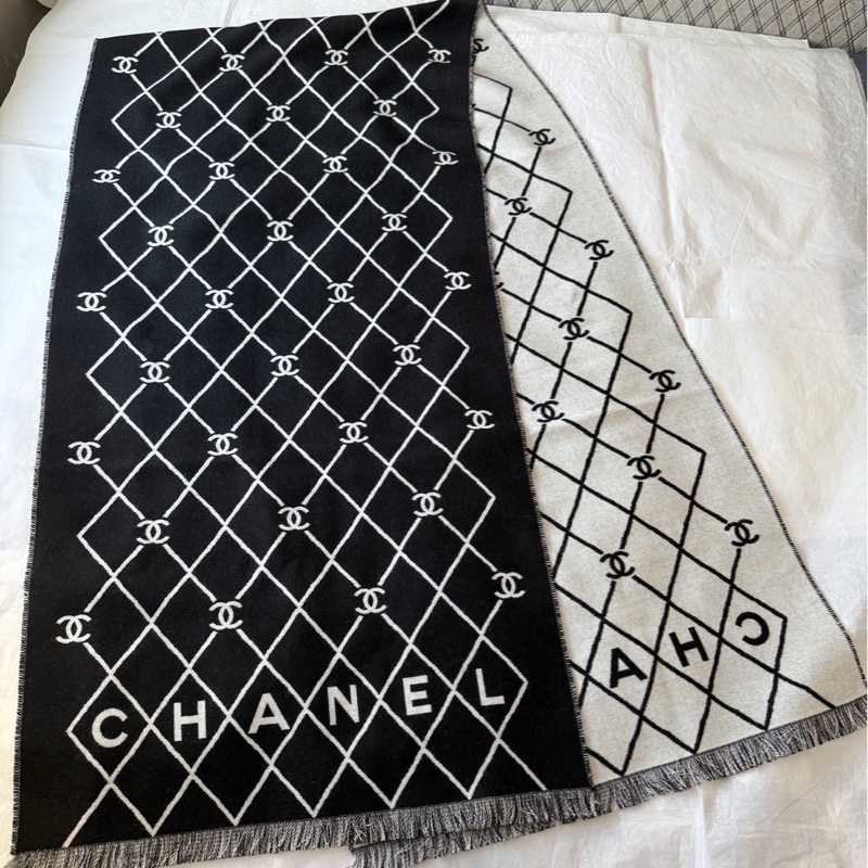 Chanel 26p 爆款經典菱格圍巾🧣 全新全配 黑色-20