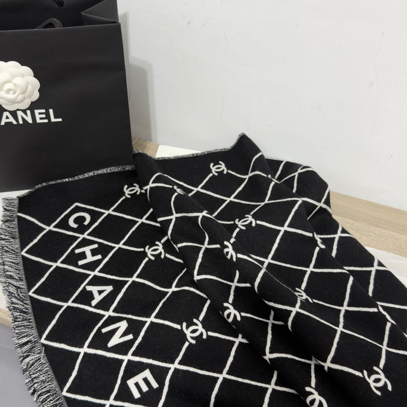 Chanel 26p 爆款經典菱格圍巾🧣 全新全配 黑色-23