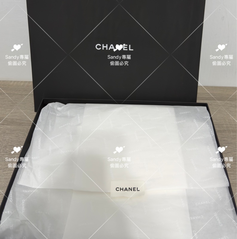 附盒子 Chanel 26p 爆款經典菱格圍巾🧣 全新全配 黑色-14