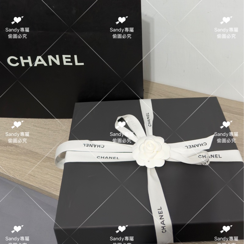 附盒子 Chanel 26p 爆款經典菱格圍巾🧣 全新全配 黑色-15