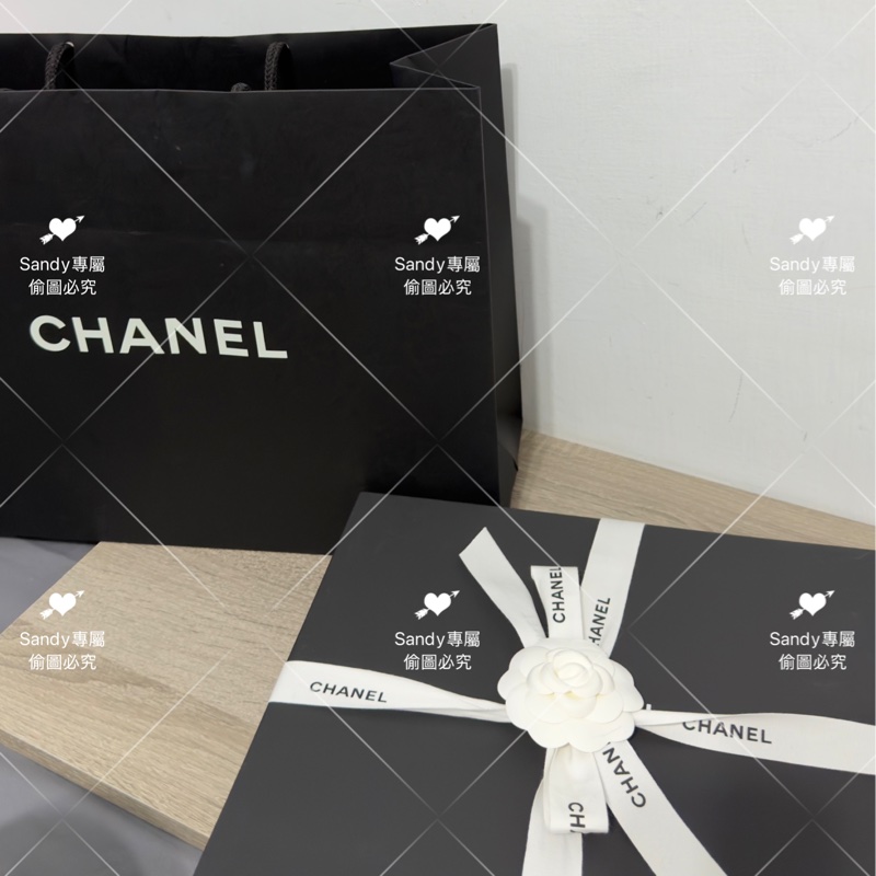 附盒子 Chanel 26p 爆款經典菱格圍巾🧣 全新全配 黑色-8
