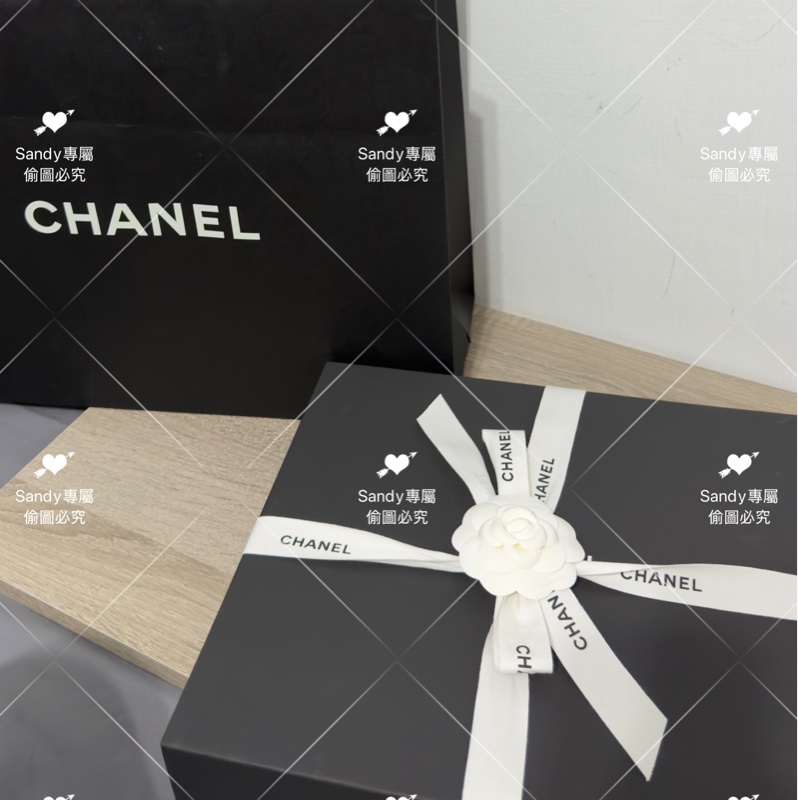 附盒子 Chanel 26p 爆款經典菱格圍巾🧣 全新全配 黑色-44