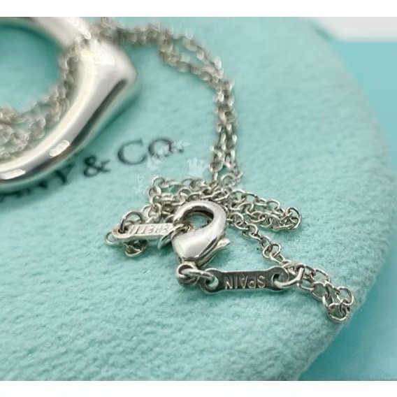 ~~趴趴小舖~~極新正品Tiffany &Co Elsa Peretti Open Heart(M號)愛心項鍊2602231710-4