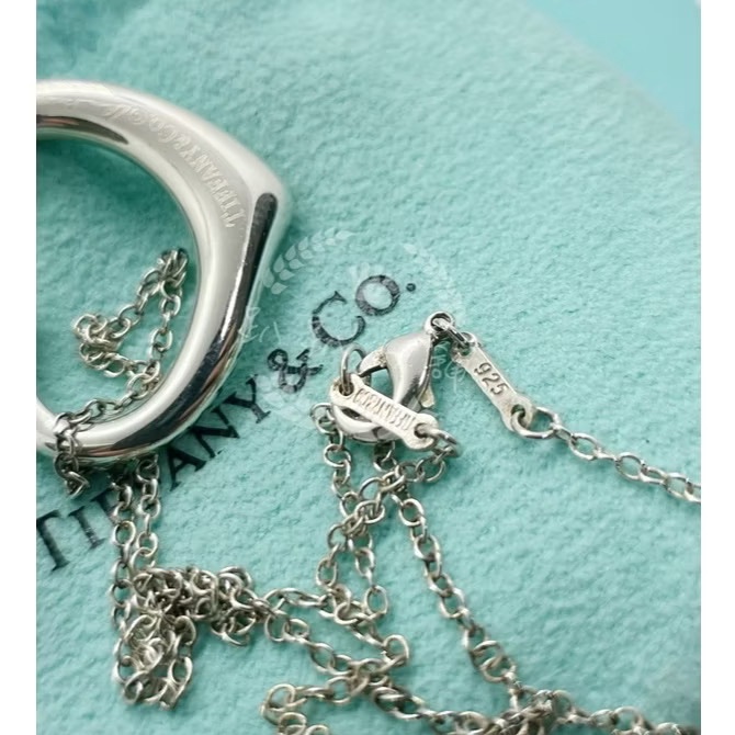 ~~趴趴小舖~~極新正品Tiffany &Co Elsa Peretti Open Heart(M號)愛心項鍊2602231710-5