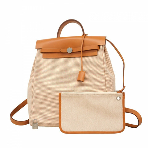 愛馬仕 Hermès Airbag Zip-Ado PM 雙肩包/日用包，Toile GM 帆布，天然色，Z 字印花，女士款