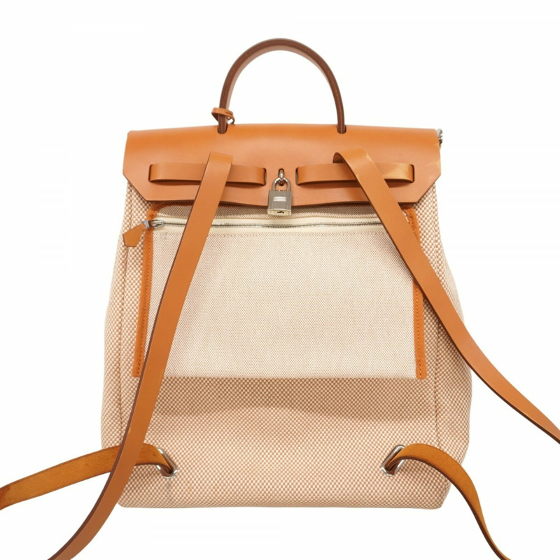 愛馬仕 Hermès Airbag Zip-Ado PM 雙肩包/日用包,Toile GM 帆布,天然色,Z 字印花,女士款-13