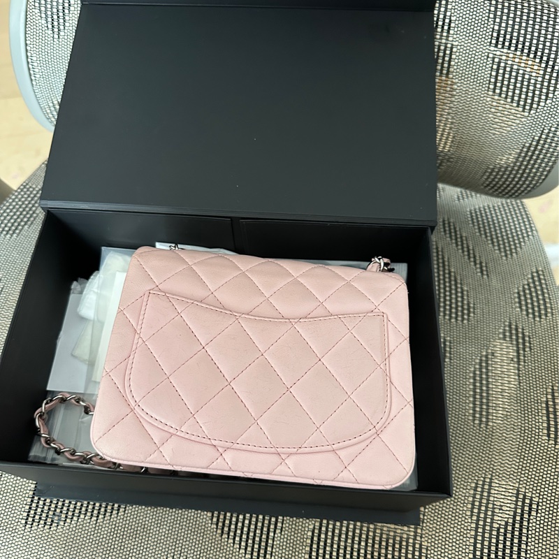 Chanel cf17 經典方胖子粉色 法國製-7