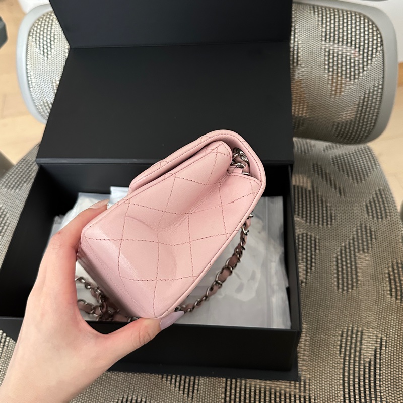 Chanel cf17 經典方胖子粉色 法國製-10