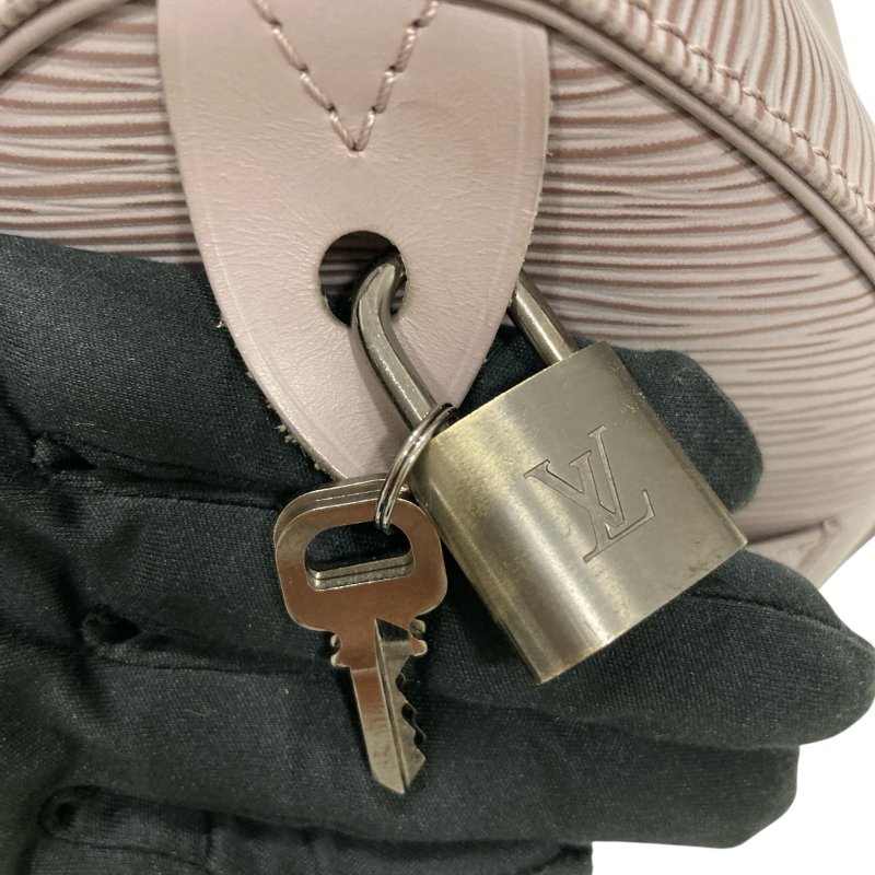 LOUIS VUITTON 路易威登 M4301B EPI SPEEDY 25 皮革 手提包 紫丁香色-12
